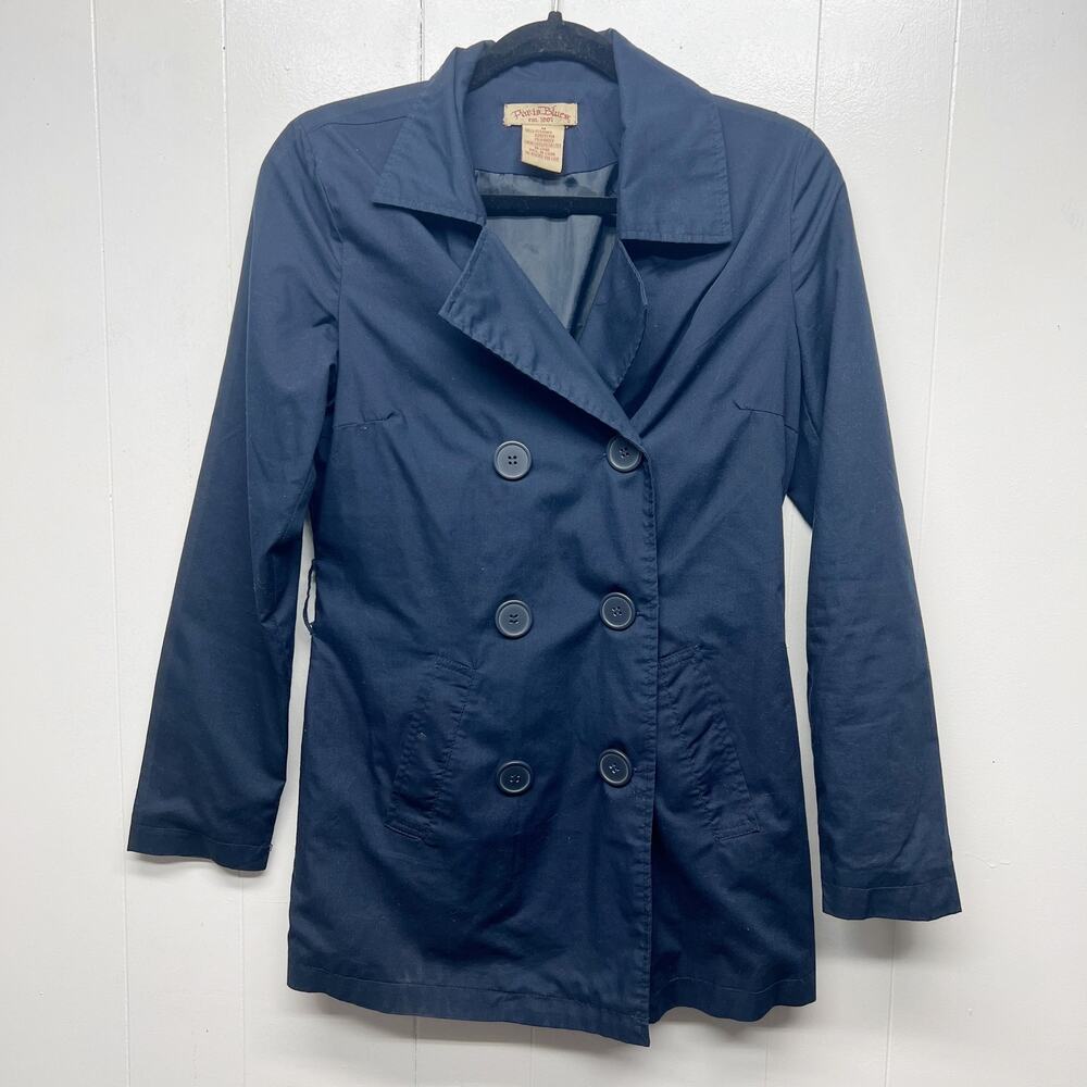 Paris Blues 90s Y2K Vintage Juniors Double Breasted Navy Blue Jacket Size Medium